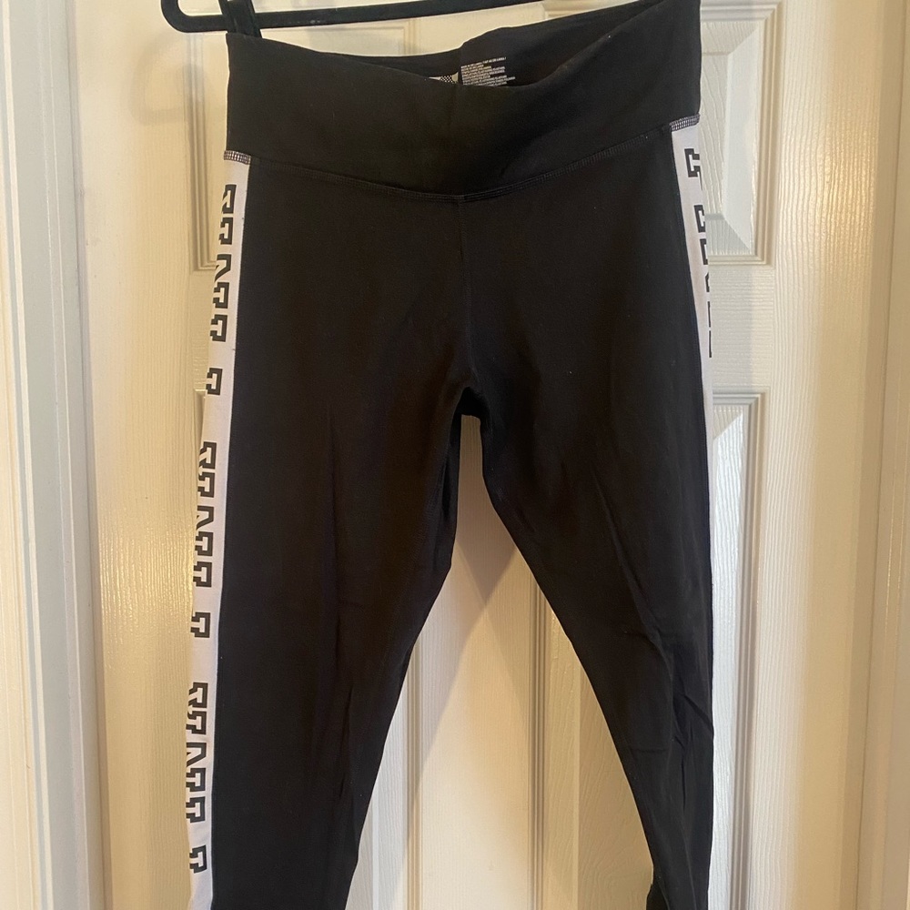 Yoga pants, Pink Brand black with two tone white
